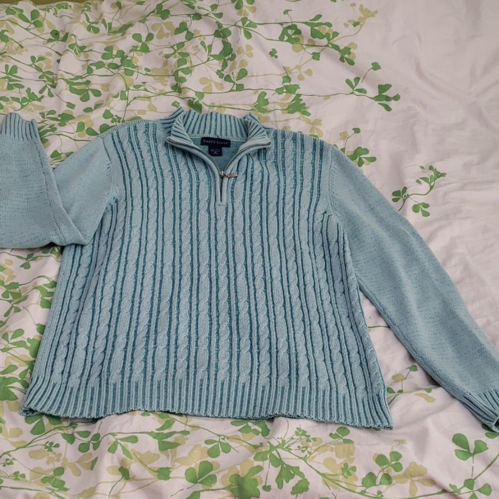 Women's half zipper pull on sweater
